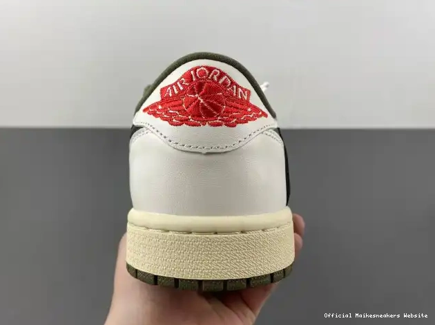 Official Maikesneakers X JORDAN 1 SCOTT AIR MEDIUM OG DM7866-200 LOW OLIVE TRAVIS 0529